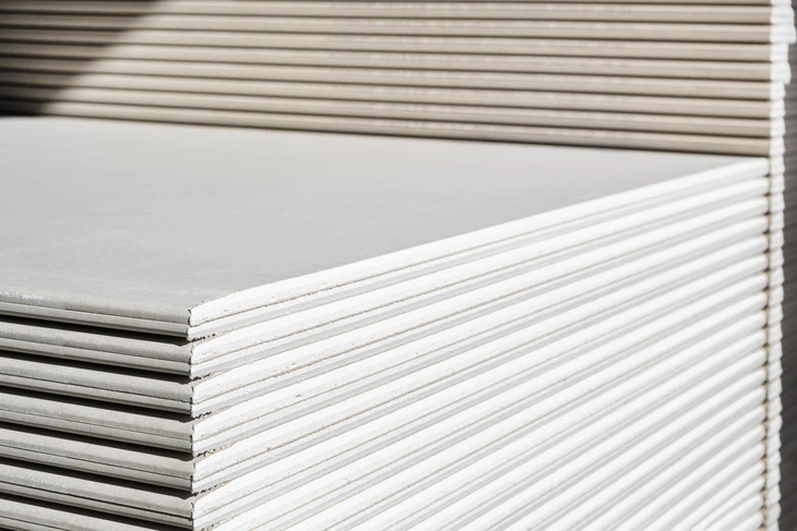 La pile du panneau standard en Gypse à paroi sèche BLANCHE